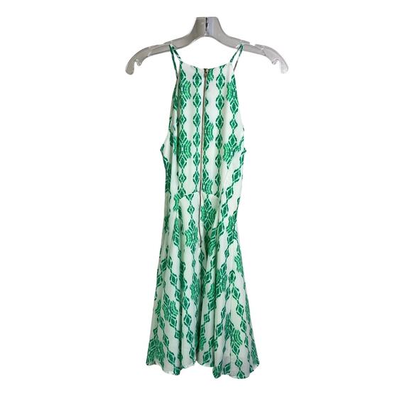 Aqua Dress Wns Sz M Spaghetti Straps MIdi Green White Geometric Summer Party - Picture 6 of 10